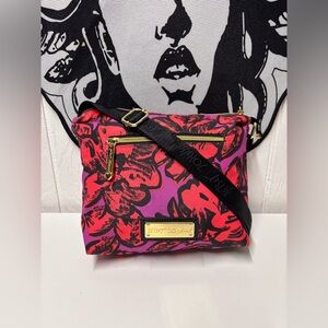 Betsey Johnson Nylon Red and Pink Floral Crossbody Bag